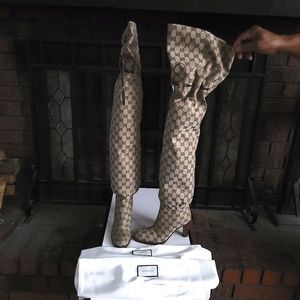 GUCCI OVER THE KNEEE MONOGRAM BOOTS